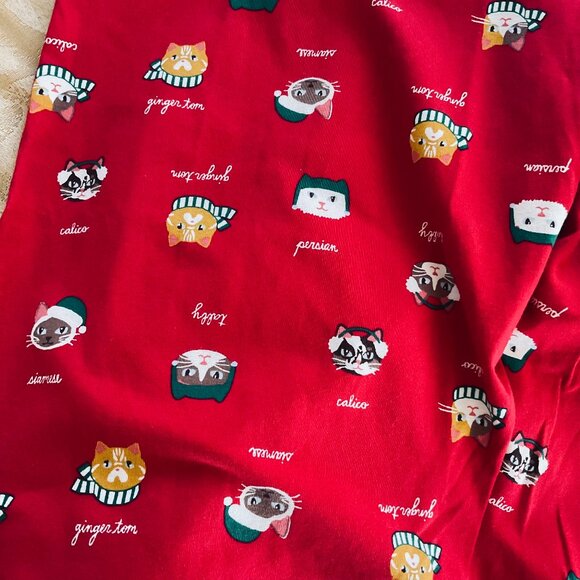 LANDS' END Women's Holiday Kitty Pajama Bottoms NWOT Size 10-12 - Picture 2 of 6